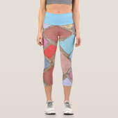 eingeprägte Blätter Capri Leggings (Vorderseite)