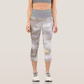 eingeprägte Blätter Capri Leggings (Vorderseite)