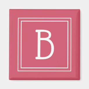 Eingerahmter moderner Monogrammbuchstabe Girly Pin Magnet