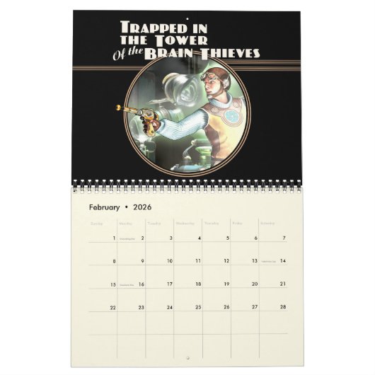 Eingeschlossen im Turm des Gehirn-Dieb-Kalenders Kalender (Feb 2026)