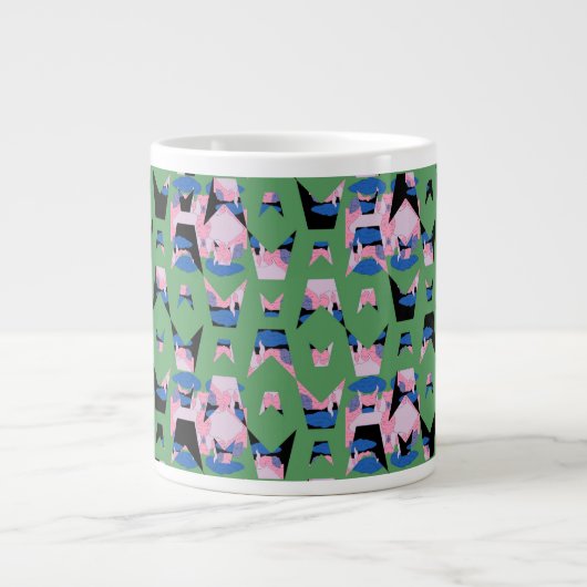 Eingeschlossene Himmel-Flammen-Flügel Jumbo-Tasse (Vorderseite)