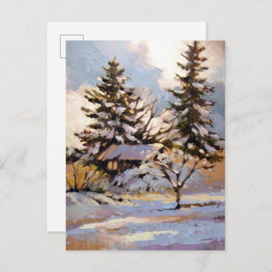 eingeschneit postkarte (Vorne/Hinten)