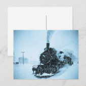 Eingeschneiter Zug Vintage Postkarte (Vorne/Hinten)