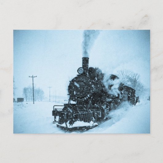 Eingeschneiter Zug Vintage Postkarte (Vorderseite)