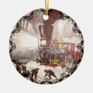 Eingeschneiter Zugschmuck Keramikornament