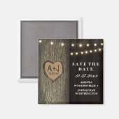 Eingeschnittene Initialen Alte Eiche Hochzeit Term Magnet (Vorderseite/Rückseite)