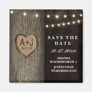 Eingeschnittene Initialen Alte Eiche Hochzeit Term Magnet