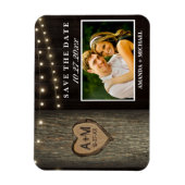 Eingeschnittene Initialen Alte Eiche Hochzeit Term Magnet (Vertikal)
