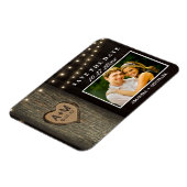 Eingeschnittene Initialen Alte Eiche Hochzeit Term Magnet (Linke Seite)