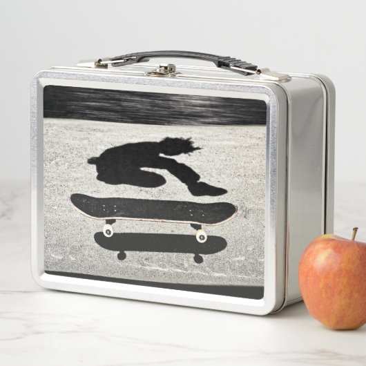 eingeschobenes Skateboard Metall Lunch Box (Beispiel)