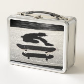 eingeschobenes Skateboard Metall Lunch Box (Vorderseite)