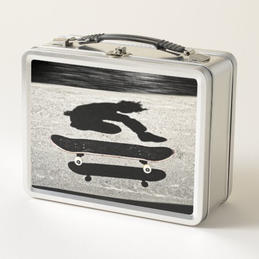 eingeschobenes Skateboard Metall Lunch Box (Vorderseite)