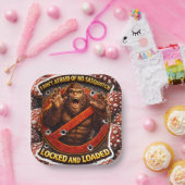Eingeschossene und geladene Sasquatch rechteckige  Pappteller (Party)