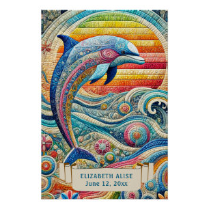 EINGESCHRÄNKT AUSSEHEN FARBE JUMPING DOLPHIN SUN & POSTER
