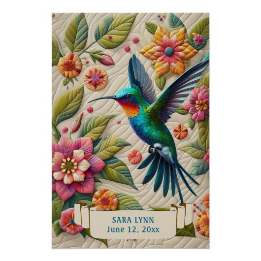 EINGESCHRÄNKT AUSSEHEN SCHÖNE HUMMINGBIRD POSTER (Vorderseite)