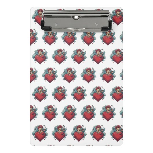 Eingeschränkte Klassik: Herz- und Kupiden-Clipboar Mini Klemmbrett (Vorderseite)