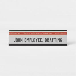 Eingeschränkter Zugang zu einem Beruflichen Risiko Schreibtischnamensplakette