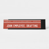 Eingeschränkter Zugang zu einem Beruflichen Risiko Schreibtischnamensplakette (Vorderseite )