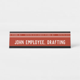 Eingeschränkter Zugang zu einem Beruflichen Risiko Schreibtischnamensplakette