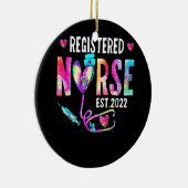 Eingeschriebene Krankenschwester Est. 2022 RN-Absc Keramik Ornament (Rechts)