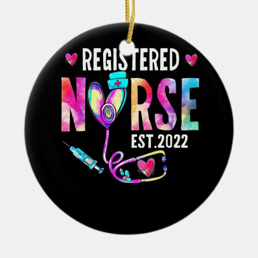 Eingeschriebene Krankenschwester Est. 2022 RN-Absc Keramik Ornament (Vorne)