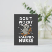 Eingeschriebene Krankenschwester Koala Postkarte (Stehend Vorderseite)