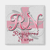 Eingeschriebene Krankenschwestern, rosa Wirbel Magnet (Vorne)