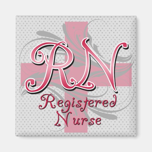 Eingeschriebene Krankenschwestern, rosa Wirbel Magnet (Vorne)