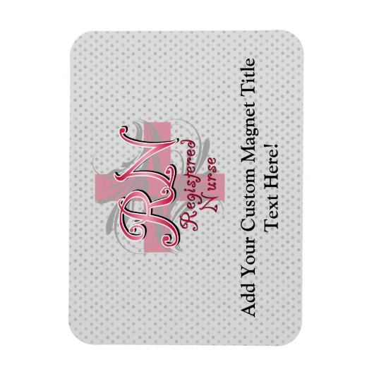 Eingeschriebene Krankenschwestern, rosa Wirbel Magnet (Vertikal)