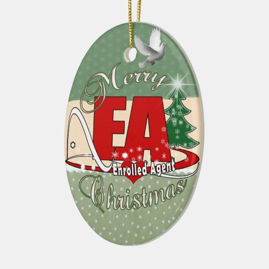 Eingeschriebener Agent EA WEIHNACHTEN Keramikornament (Links)