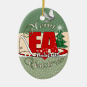 Eingeschriebener Agent EA WEIHNACHTEN Keramikornament (Vorne)