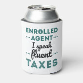 Eingeschriebener Agent I spricht fließende Steuern Dosenkühler (Kanne Rückseite)