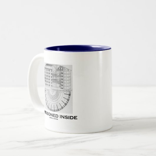 Eingesperrtes Innere (Jeremy Bentham Panopticon) Zweifarbige Tasse (Vorderseite Links)