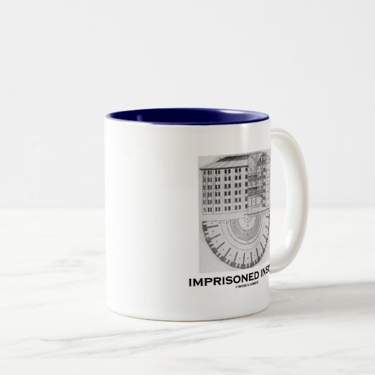 Eingesperrtes Innere (Jeremy Bentham Panopticon) Zweifarbige Tasse (VorderseiteRechts)