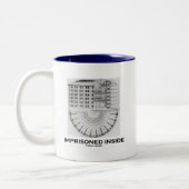 Eingesperrtes Innere (Jeremy Bentham Panopticon) Zweifarbige Tasse (Links)