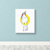 Eingetaucht im Schwimmen mit dem Schwimmring Leinwanddruck (Insitu (Holzboden))