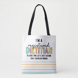 Eingetragene Diätitin RD Nie falsche Funny Gifts Tasche