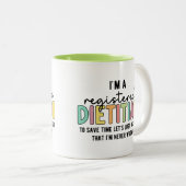 Eingetragene Diätitin RD Nie falsche Funny Gifts Zweifarbige Tasse (VorderseiteRechts)