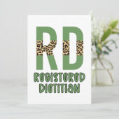 Eingetragene Dietitian Cheetah Print RD Geschenke Karte (Stehend Vorderseite)