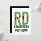 Eingetragene Dietitian Cheetah Print RD Geschenke Karte (Vorderseite/Rückseite Beispiel)
