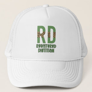 Eingetragene Dietitian Cheetah Print RD Geschenke Truckerkappe