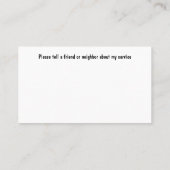 Eingetragene Krankenpflegekarte Visitenkarte (Rückseite)