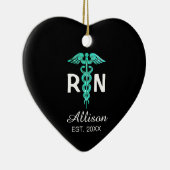 Eingetragene Krankenschwester Medical Turquoise Ca Keramik Ornament (Rechts)
