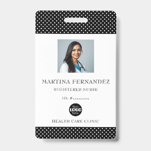 Eingetragene Krankenschwester mit elegantem schwar Ausweis (Front)