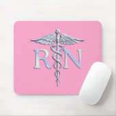 Eingetragene Krankenschwester RN Caduceus auf Pink Mousepad (Mit Mouse)