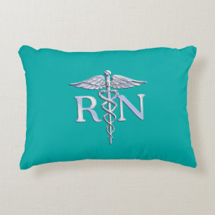 Eingetragene Krankenschwester RN Caduceus auf Türk Dekokissen