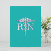 Eingetragene Krankenschwester RN Caduceus auf Türk Einladung (Stehend Vorderseite)