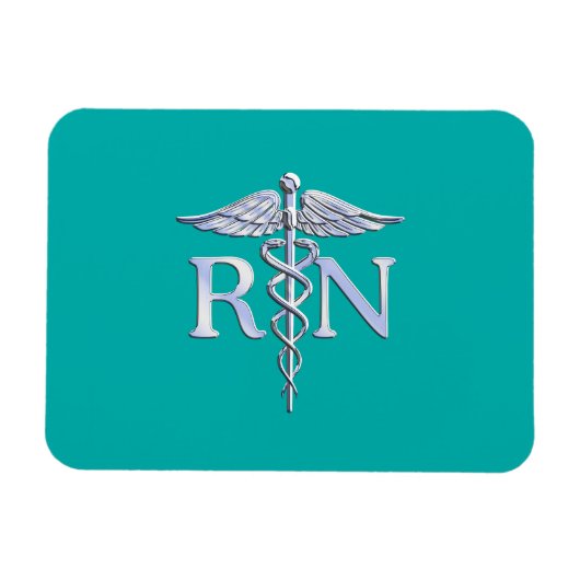 Eingetragene Krankenschwester RN Caduceus auf Türk Magnet (Horizontal)