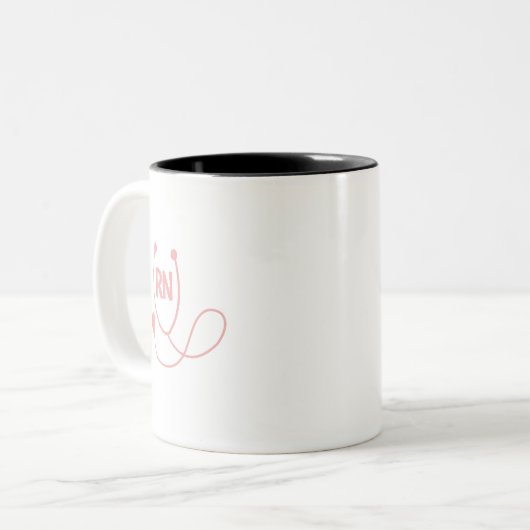 Eingetragene Krankenschwester rosa Stethoskop-Gesc Zweifarbige Tasse (Vorderseite Links)