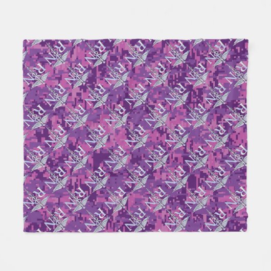 Eingetragene Krankenschwester Silver Caduceus Pink Fleecedecke (Vorderseite (Horizontal))